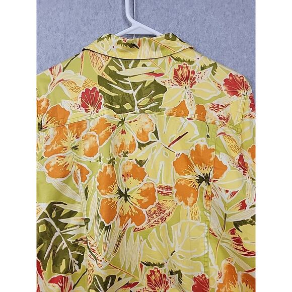 Timbuktu Station Yellow Floral LS Button Up Shacket Women's Missy 2 Small - Picture 7 of 12